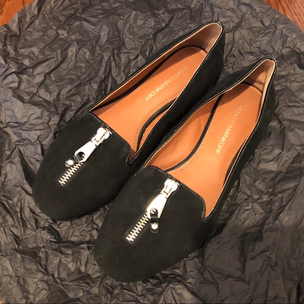 Rebecca Minkoff Suede zipper flat shoes